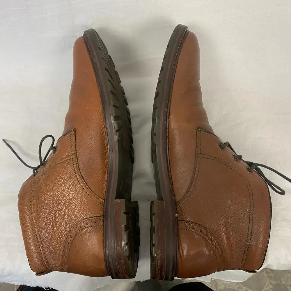Florsheim Chukka Boots Mens 13 D Brown Leather Fenway Lace Up Lug Sole 11875-222